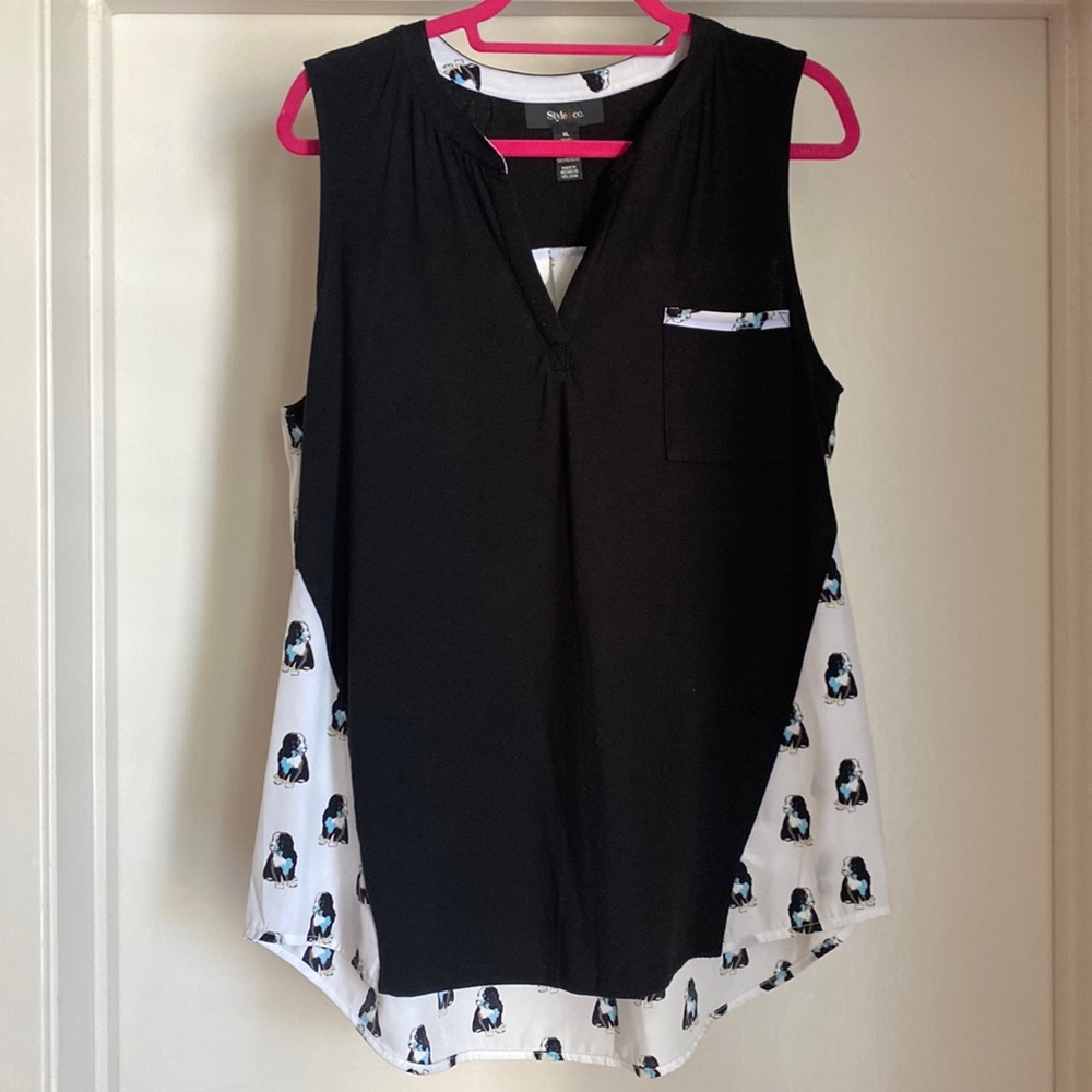 Style & Co XL top with cute puppy pattern.